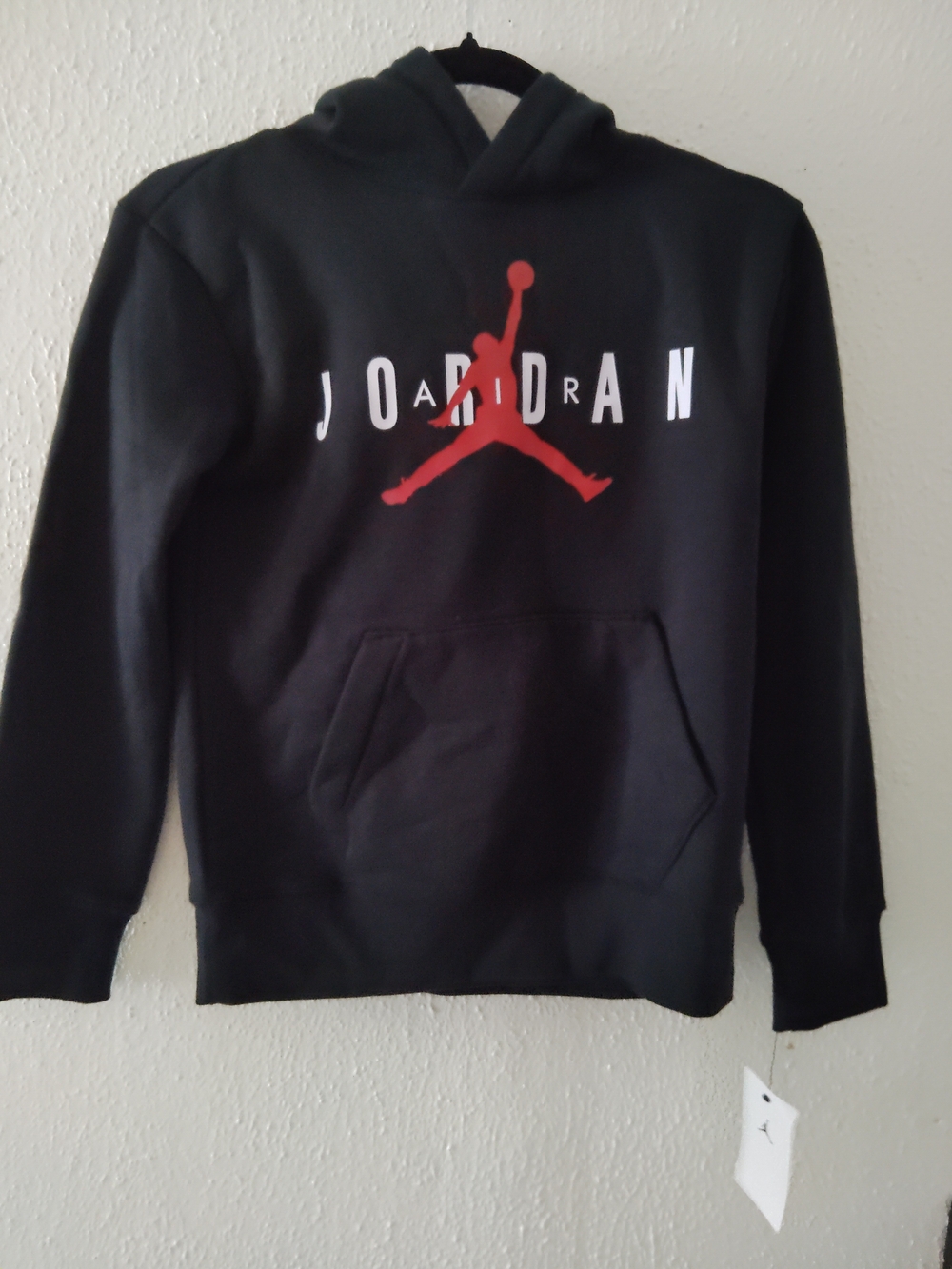 Jordan Kid's Black Hoodie with Red Jumpman Logo